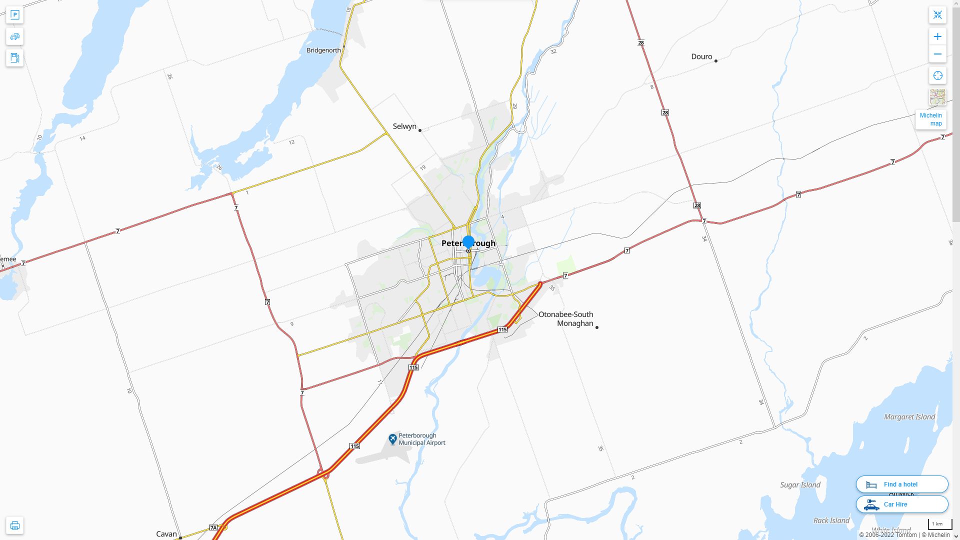 Peterborough Highway and Road Map
